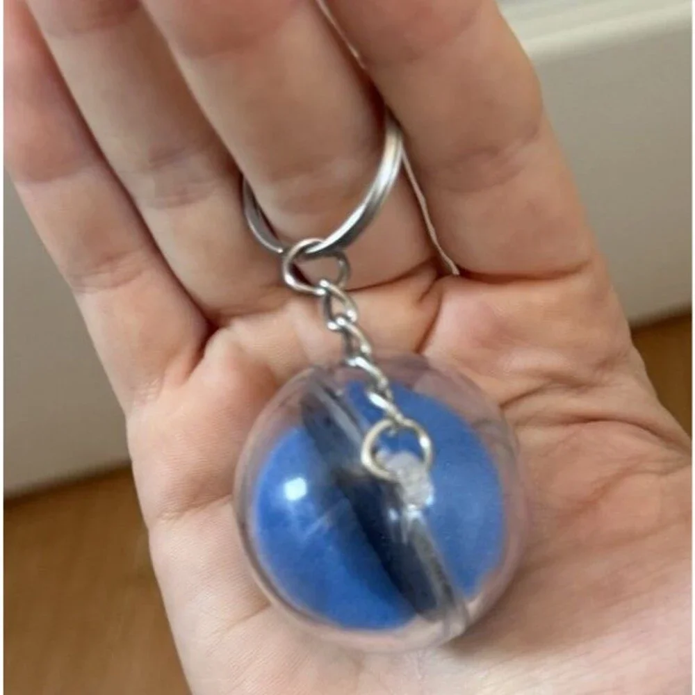 Rare Vintage Blue SKETCHERS Shoes Key Chain Sand Ball Keychain Charm